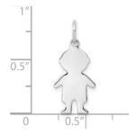 Sterling Silver Rhod-plated Eng. Boy Polished Front/Back Disc Charm - Image 3