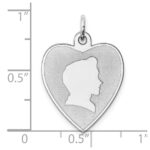 Sterling Silver Rhodium-plated Engraveable Boy Disc Charm - Image 3