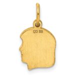 Sterling Silver GP Engraveable Girl Polished Disc Charm - Image 4