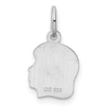 Sterling Silver Rh-plt Engraveable Girl Disc Charm Polish on Front/Back - Image 4