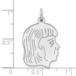 Sterl Silver Rh-plt Engraveable Girl Polished Front/Satin Back Disc Charm - Image 3
