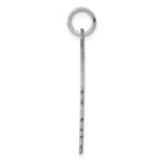 Sterl Silver Rh-plt Engraveable Boy Polished Front/Satin Back Disc Charm - Image 2