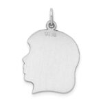 Sterling Silver Rh-plt Engraveable Girl Disc Charm Polish on Front/Back - Image 3