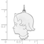 Sterl Silver Rh-plt Engraveable Girl Polished Front/Satin Back Disc Charm - Image 3