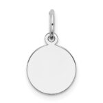 Sterling Silver Rh-plt Engraveable Round Polished Front/Back Disc Charm