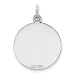 Sterling Silver Rh-plt Engraveable Round Polished Front/Back Disc Charm - Image 4