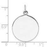 SS Rh-plt Engraveable Round Polished Front/Satin Back Disc Charm - Image 3