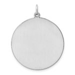 Sterling Silver Rhod-plated Eng. Rnd Polish Front/Satin Back Disc Charm - Image 4