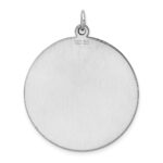 Sterling Silver Rhod-plated Eng. Rnd Polish Front/Satin Back Disc Charm - Image 4