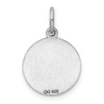 Sterling Silver Rhod-plated Eng. Rnd Polish Front/Satin Back Disc Charm - Image 4