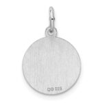 Sterling Silver Rhod-plated Eng. Rnd Polish Front/Satin Back Disc Charm - Image 4