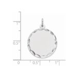 Sterling Silver Rhod-plated Eng. Rnd Polish Front/Back Disc Charm - Image 2