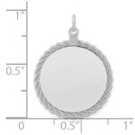 SS Rh-plt Engraveable Round with Rope Polished Front/Satin Back Disc - Image 4