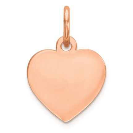 Sterling Silver RG Plated Engraveable Heart Polished Disc Charm