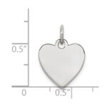 SS Rh-plt Engraveable Heart Polished Front/Satin Back Disc Charm - Image 3