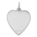 Sterling Silver Rhod-plated Eng. Heart Polish Front/Satin Back Disc Charm - Image 4