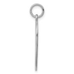 Sterling Silver Rhod-plated Eng. Heart Polish Front/Satin Back Disc Charm - Image 2