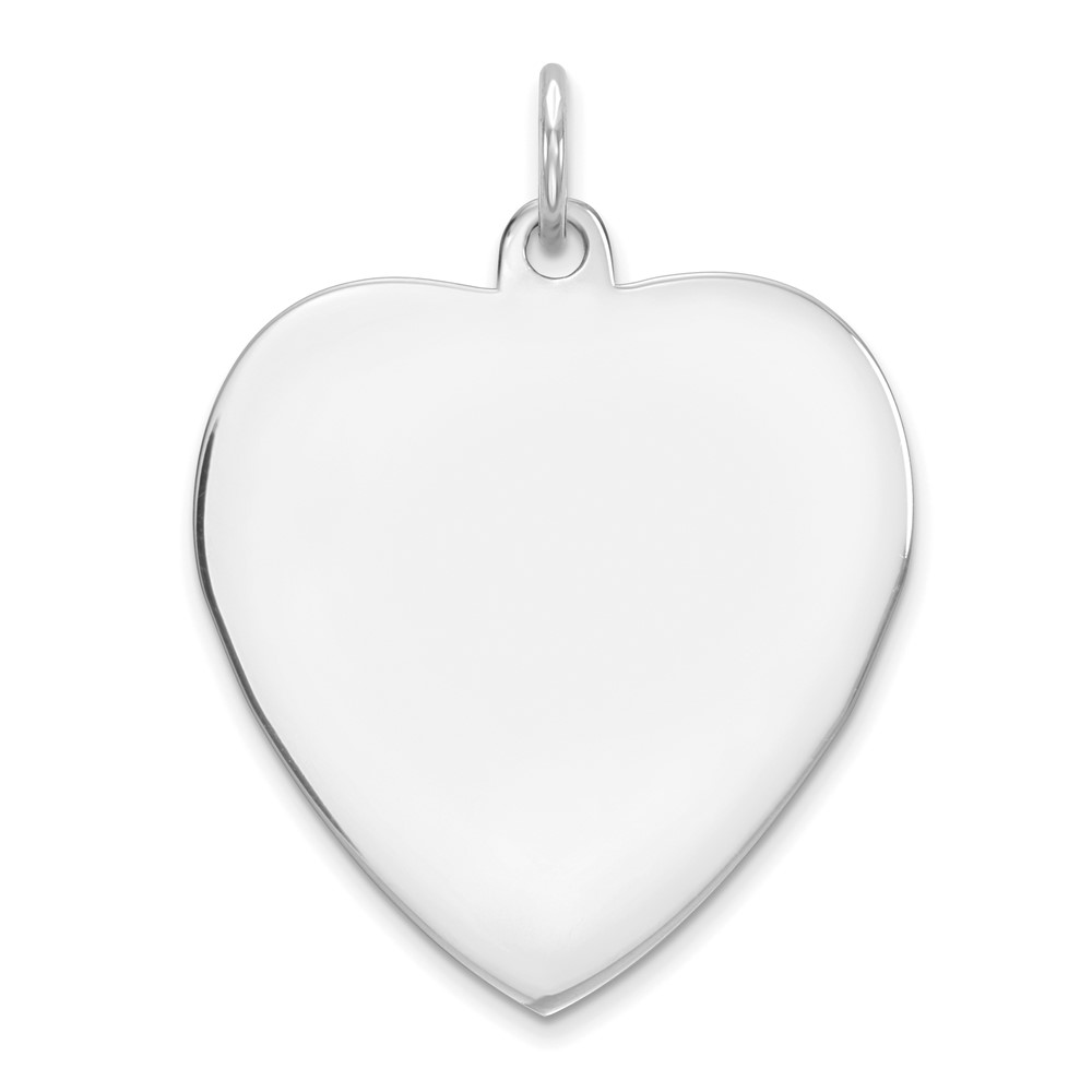 QM393-5.jpg Sterling Silver Rh-plt Engraveable Heart Polished Front/Back Disc Charm - Image 1