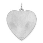 Sterling Silver Rh-plt Engraveable Heart Polished Front/Back Disc Charm - Image 4