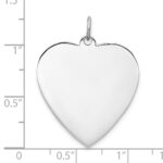 Sterling Silver Rh-plt Engraveable Heart Polished Front/Back Disc Charm - Image 3