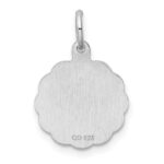 Sterling Silver Rh-plt Engraveable Polished Front/Satin Back Disc Charm - Image 4