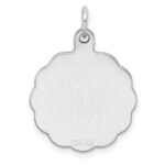 Sterling Silver Rh-plt Engraveable Polished Front/Satin Back Disc Charm - Image 4