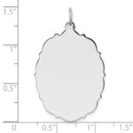 Sterling Silver Rh-plt Engraveable Polished Front/Satin Back Disc Charm - Image 4