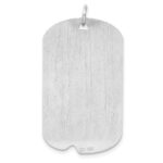 SS Rh-plt Engraveable Dog Tag Polished Front/Satin Back Disc Charm - Image 4