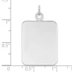 SS Rh-plt Engraveable Rectangle Polished Front/Satin Back Disc Charm - Image 4