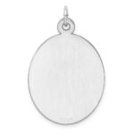 Sterling Silver Rhod-plate Eng. Oval Polish Front/Satin Back Disc Charm - Image 4