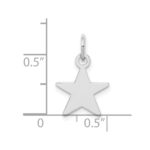 Sterling Silver Rhodium-plated Engraveable Star Disc Charm - Image 3