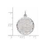 SS Rh-plt Engraveable Round Patterned Polished Front/Satin Back Disc - Image 3