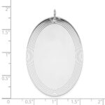 Sterl Silver Rh-plt Engraveable Oval Polished Front/Satin Back Disc Charm - Image 4