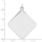 Sterling Silver Rh-plt Engraveable Polished Front/Satin Back Disc Charm - Image 4