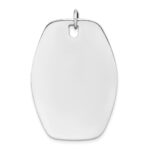 Sterling Silver Rh-plt Engraveable Polished Front/Satin Back Disc Charm