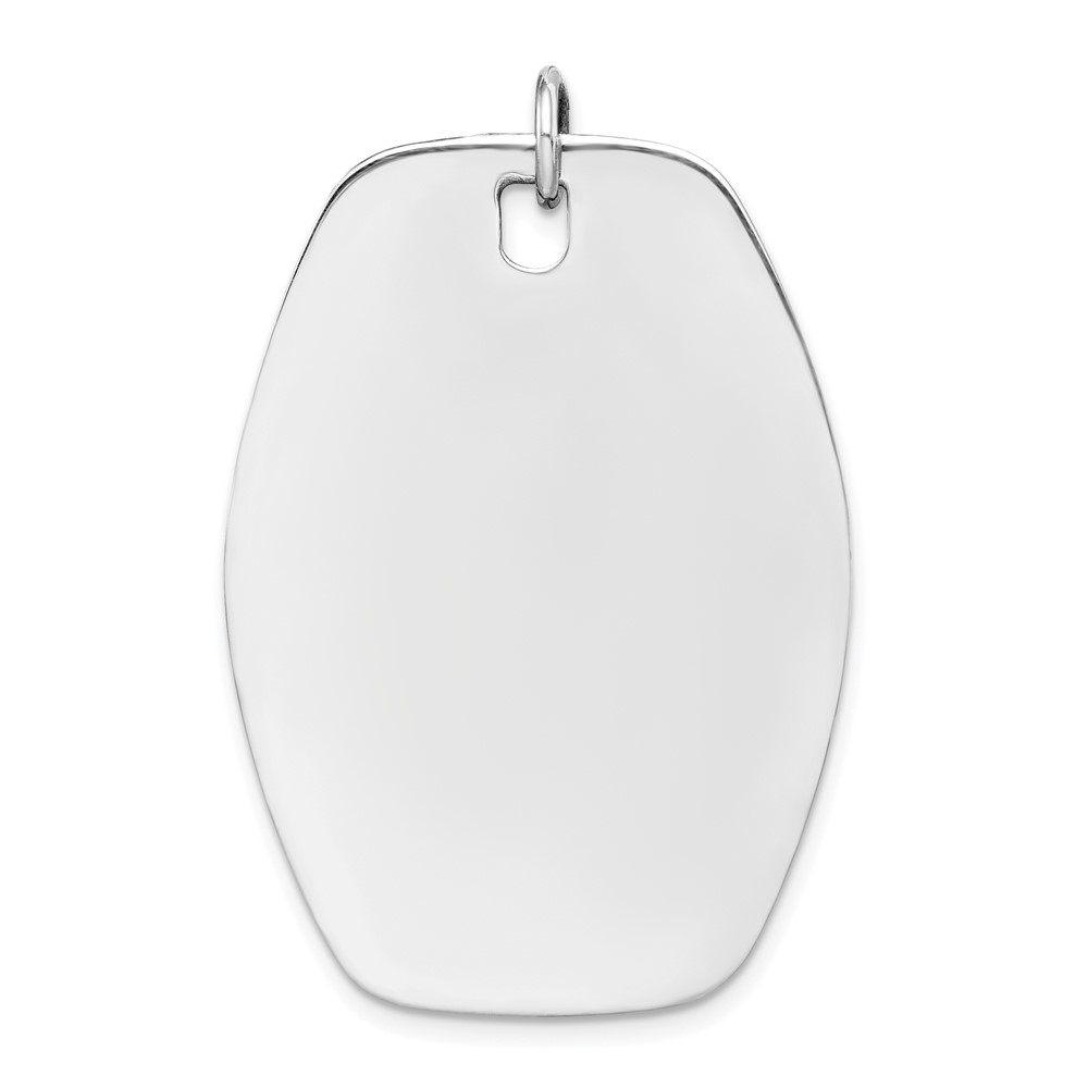 QM496.jpg Sterling Silver Rh-plt Engraveable Polished Front/Satin Back Disc Charm - Image 1