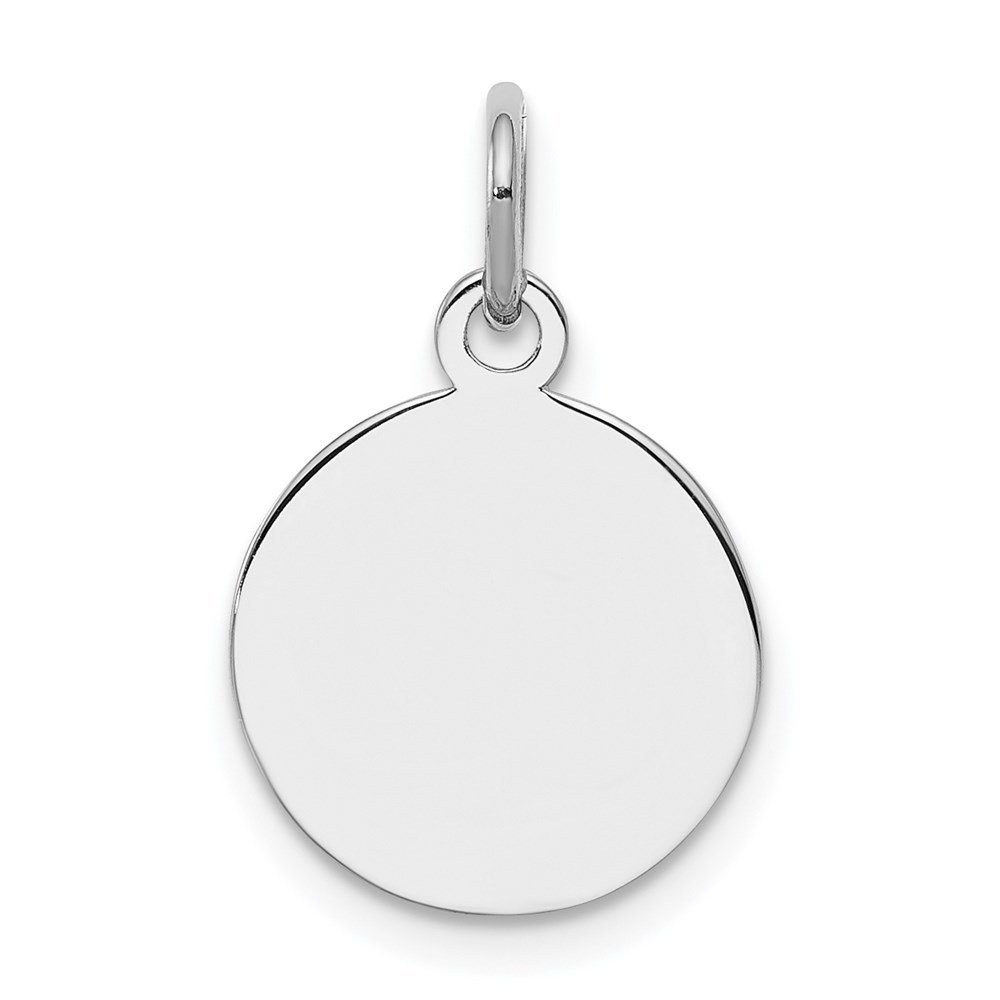 QM497-5.jpg Sterling Silver Rh-plt Engraveable Round Polished Front/Back Disc Charm - Image 1