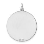 Sterling Silver Rhod-plated ENG. Round Polished Front/Back Disc Charm - Image 6