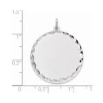 Sterling Silver Rhod-plated ENG. Round Polished Front/Back Disc Charm - Image 4
