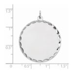 Sterling Silver Rhod-plated Eng. Rnd Polish Front/Satin Back Disc Charm - Image 4