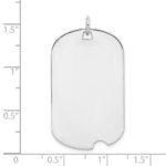 Sterling Silver Rhodium-plated Engraveable Dog Tag Disc Charm - Image 4
