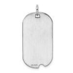 Sterling Silver Rhod.-plate Eng. Dog Tag Polish Front/Satin Back Disc Charm - Image 3