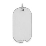 Sterling Silver Rhod-plate Eng. Dog Tag Polish Front/Satin Back Disc Charm - Image 3