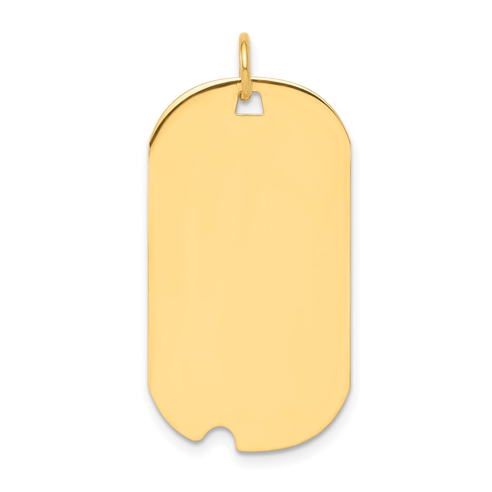 QM504G.jpg Sterling Silver GP Engraveable Dog Tag Polished Disc Charm - Image 1