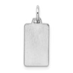 Sterling Silver Rhod-plate Eng. Rect. Polish Front/Satin Back Disc Charm - Image 3