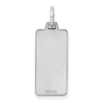 Sterling Silver Rhod-plate Eng. Rect. Polish Front/Satin Back Disc Charm - Image 4