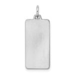 Sterling Silver Rhod-plate Eng. Rect. Polish Front/Satin Back Disc Charm - Image 4