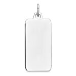 Sterling Silver Rhod-plate Eng. Rect. Polish Front/Satin Back Disc Charm