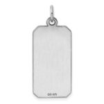 Sterling Silver Rhod-plate Eng. Rect. Polish Front/Satin Back Disc Charm - Image 6