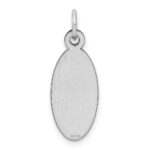 Sterling Silver Rhod-plate Eng. Oval Polish Front/Satin Back Disc Charm - Image 3